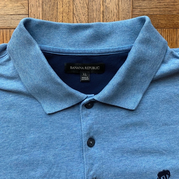 Men's Banana Republic Light Blue Polo Shirt, XL - Picture 3 of 4